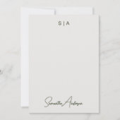 Monogram & naam Retro -stijl aardachtige bloemen Notitiekaartje (Voorkant)