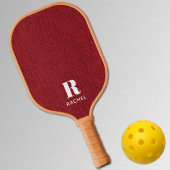 Monogram Naam || Rijke Robijnrode Denimprint Pickleball Paddle