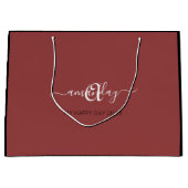 Monogram naam Rode Bean Bridal Sweet16th Wedding Groot Cadeauzakje (Voorkant)