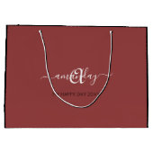 Monogram naam Rode Bean Bridal Sweet16th Wedding Groot Cadeauzakje (Achterkant)