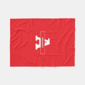 Monogram naam rode eenvoudige moderne bed bank dek fleece deken (Voorkant (Horizontaal))