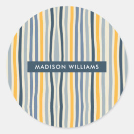 monogram, naam, ronde sticker