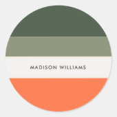 monogram, naam, ronde sticker (Voorkant)