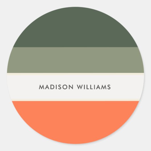 monogram, naam, ronde sticker (Voorkant)