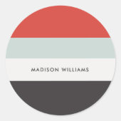 monogram, naam, ronde sticker (Voorkant)