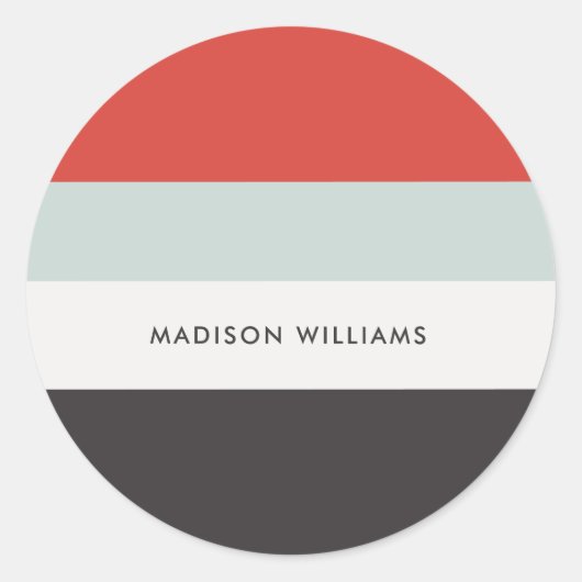 monogram, naam, ronde sticker (Voorkant)