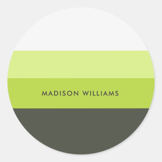 monogram, naam, ronde sticker (Voorkant)