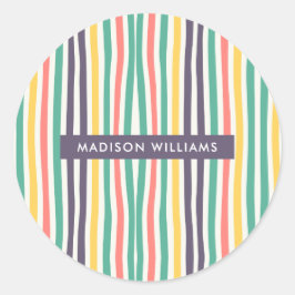 monogram, naam, ronde sticker