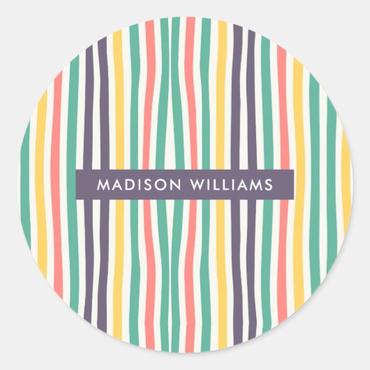 monogram, naam, ronde sticker (Voorkant)