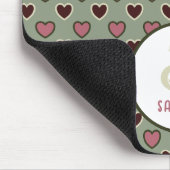 Monogram Naam Rood & Groen Hart Patroonpatroon Mui Muismat (Hoek)