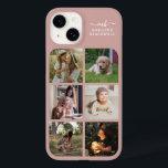 Monogram Naam Roos Gold 6 Foto Collage Case-Mate iPhone 14 Hoesje<br><div class="desc">Monogrammed Roos Gold Pink en White Persoonlijke foto-inkuiltas met inkt. - Voeg uw eigen foto's toe aan de sjablonen van het afbeelding en de volledige naam aan de stijlvolle sjablonen om uw eigen gedenkwaardige telefooncover te creëer. Maak een schattig en doordacht geschenk voor moeder, vrouw, vriendin, enz. door favoriete familiefoto's...</div>