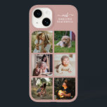 Monogram Naam Roos Gold 6 Foto Collage Case-Mate iPhone 14 Hoesje<br><div class="desc">Monogrammed Roos Gold Pink en White Persoonlijke foto-inkuiltas met inkt. - Voeg uw eigen foto's toe aan de sjablonen van het afbeelding en de volledige naam aan de stijlvolle sjablonen om uw eigen gedenkwaardige telefooncover te creëer. Maak een schattig en doordacht geschenk voor moeder, vrouw, vriendin, enz. door favoriete familiefoto's...</div>