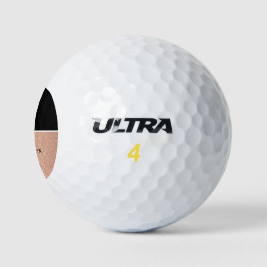 Monogram naam Roos Gold Black White Script Golfballen (Logo)