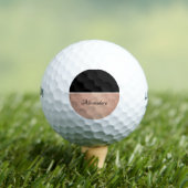Monogram naam Roos Gold Black White Script Golfballen (Insitu Shirt)
