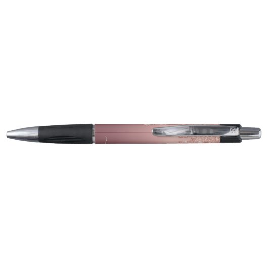 Monogram Naam Roos Gold Blush Glitter Pen (Achterkant)