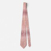 Monogram Naam Roos Gold Blush Glitter Stropdas (Voorkant)