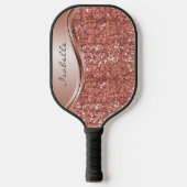 Monogram Naam Roos Gold Glitter look Pickleball Paddle (Voorkant)
