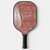 Monogram Naam Roos Gold Glitter look Pickleball Paddle (Achterkant)