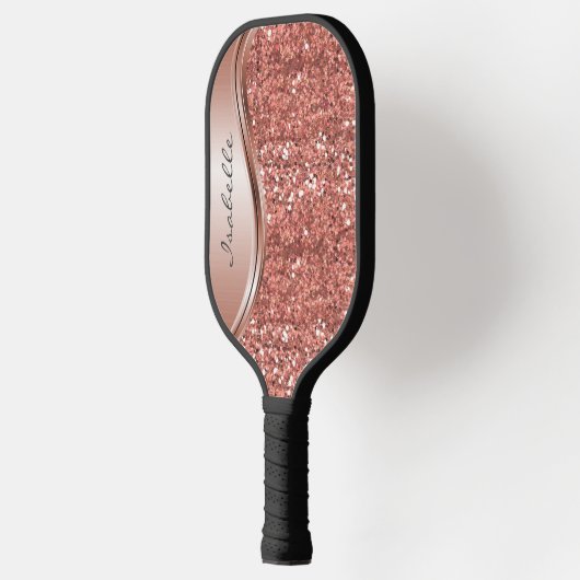 Monogram Naam Roos Gold Glitter look Pickleball Paddle (Links)