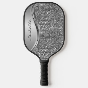 Monogram Naam Roos Gold Glitter look Pickleball Paddle