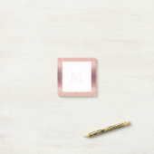 Monogram Naam Roos Goud Glitter Post-it® notes (Op bureau)