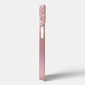 Monogram Naam Rose Gold Drip Glitter Blush Roze Case-Mate iPhone Case (Achterkant / Rechts)