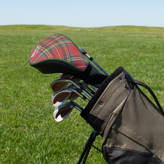 Monogram Naam, Royal Stewart Tartan Pset Golfheadcover (Insitu)
