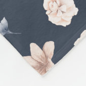 Monogram Naam Roze Blauw Bloemendesign  Fleece Deken (Hoek)