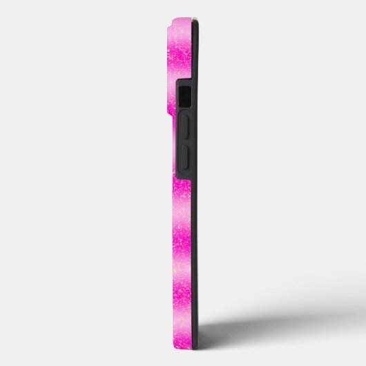 Monogram Naam Roze Blush Glitter Stripes Case-Mate iPhone Case (Achterkant / Links)
