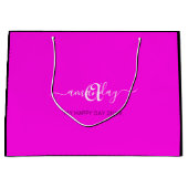 Monogram Naam Roze Bridal Sweet16th Wedding Groot Cadeauzakje (Voorkant)