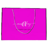 Monogram Naam Roze Bridal Sweet16th Wedding Groot Cadeauzakje (Achterkant)