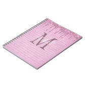 Monogram Naam Roze Druppelende Glitter Girly Notit Notitieboek (Linkerzijde)