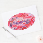 Monogram Naam Roze Elegante Eenvoudige Moderne Sja Ovale Sticker (Envelop)