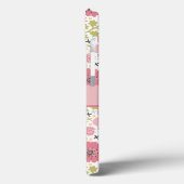 Monogram naam roze geel blauw bloemmotief  Case-Mate iPhone case (Achterkant / Links)