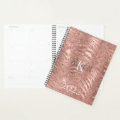 Monogram Naam Roze Goud Glitter Dierenprint  Planner (Display)