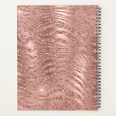Monogram Naam Roze Goud Glitter Dierenprint  Planner (Achterkant)