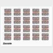 Monogram naam roze goud zwart luipaardprint vierkante sticker (Vel)