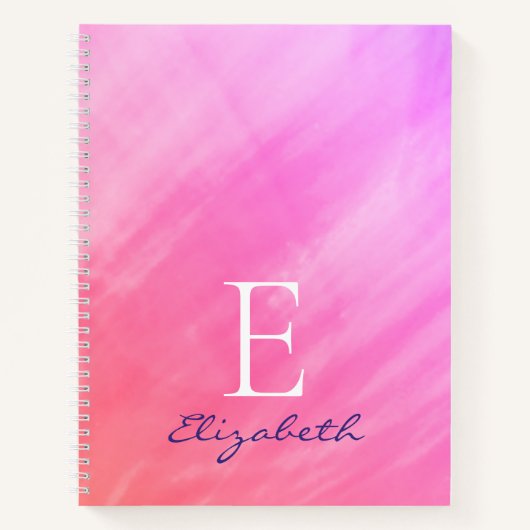 Monogram naam Roze ketchpad Notitieboek (Voorkant)