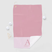 Monogram Naam Roze Matig Minimaal Golfhanddoek (Insitu)