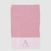 Monogram Naam Roze Matig Minimaal Golfhanddoek (Voorkant)