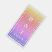 Monogram Naam Roze Rose Gold Glitter Ombre Wedding Servet (Hoek)