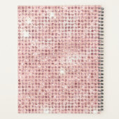 Monogram naam roze roze diamant bezette trendy planner (Achterkant)