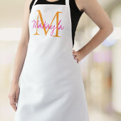 Monogram Naam Roze Script Schort