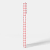 Monogram Naam Roze Wit Gingham Check Plaid Case-Mate iPhone Case (Achterkant / Rechts)