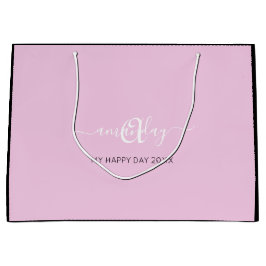 Monogram Naam Roze Witte Bridal Sweet16th Wedding Groot Cadeauzakje