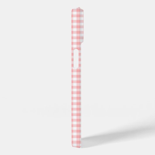 Monogram Naam Roze Witte Gingham Geruit Case-Mate iPhone Case (Achterkant / Rechts)