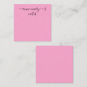 Monogram Naam Roze Zwart Custom Bruids Bruiloften Notitiekaartje (Voorkant / Achterkant)