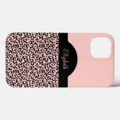 Monogram Naam Roze Zwart Luipaard Jachtluipaard Pr Case-Mate iPhone Case (Achterkant (horizontaal))