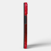 Monogram naam Ruby Red Ombre Glitter Sparkles Case-Mate iPhone Case (Achterkant / Rechts)