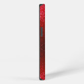 Monogram naam Ruby Red Ombre Glitter Sparkles iPhone Hoesje (Rechterkant)